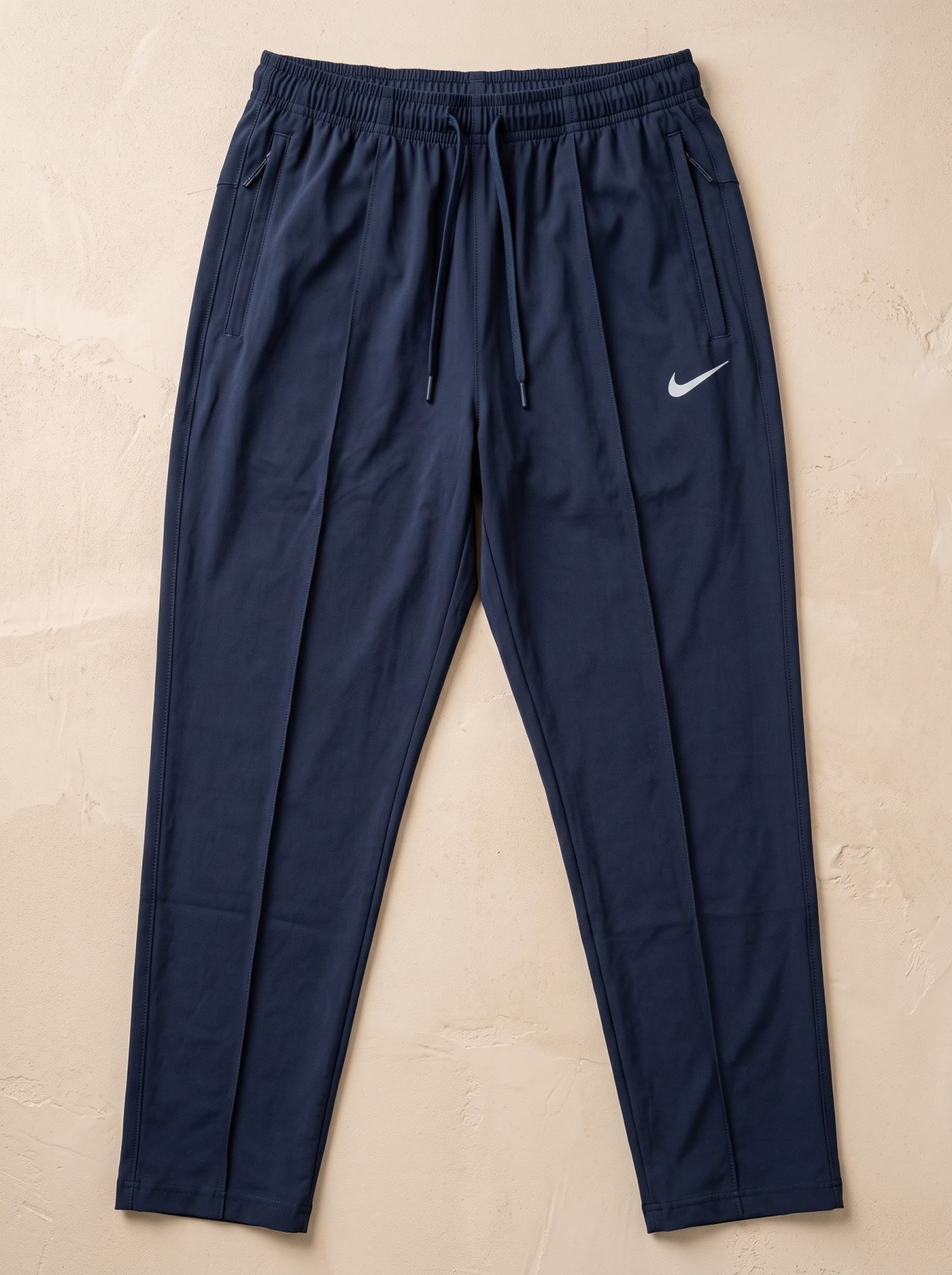 Crease-Detail Performance Track Trousers - Navy Blue